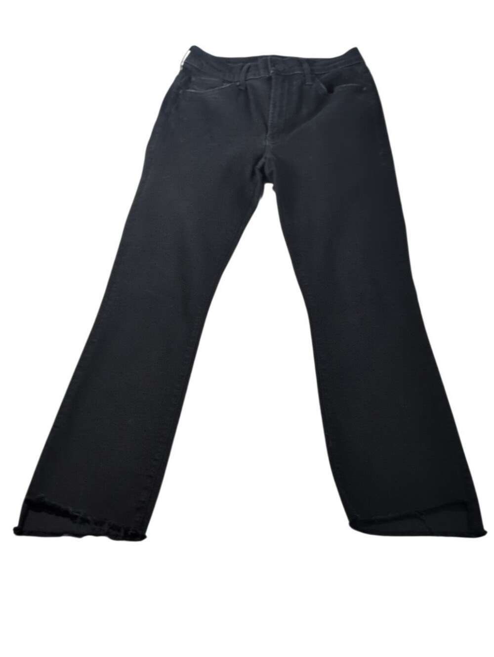 Mother The Insider Crop Step Fray Jeans in Not Guilty Black Size 26